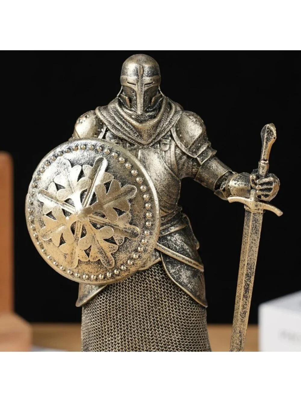 7'' Warrior Figurine Statue - Guard Soldier Knight Decor for Office & Study Room